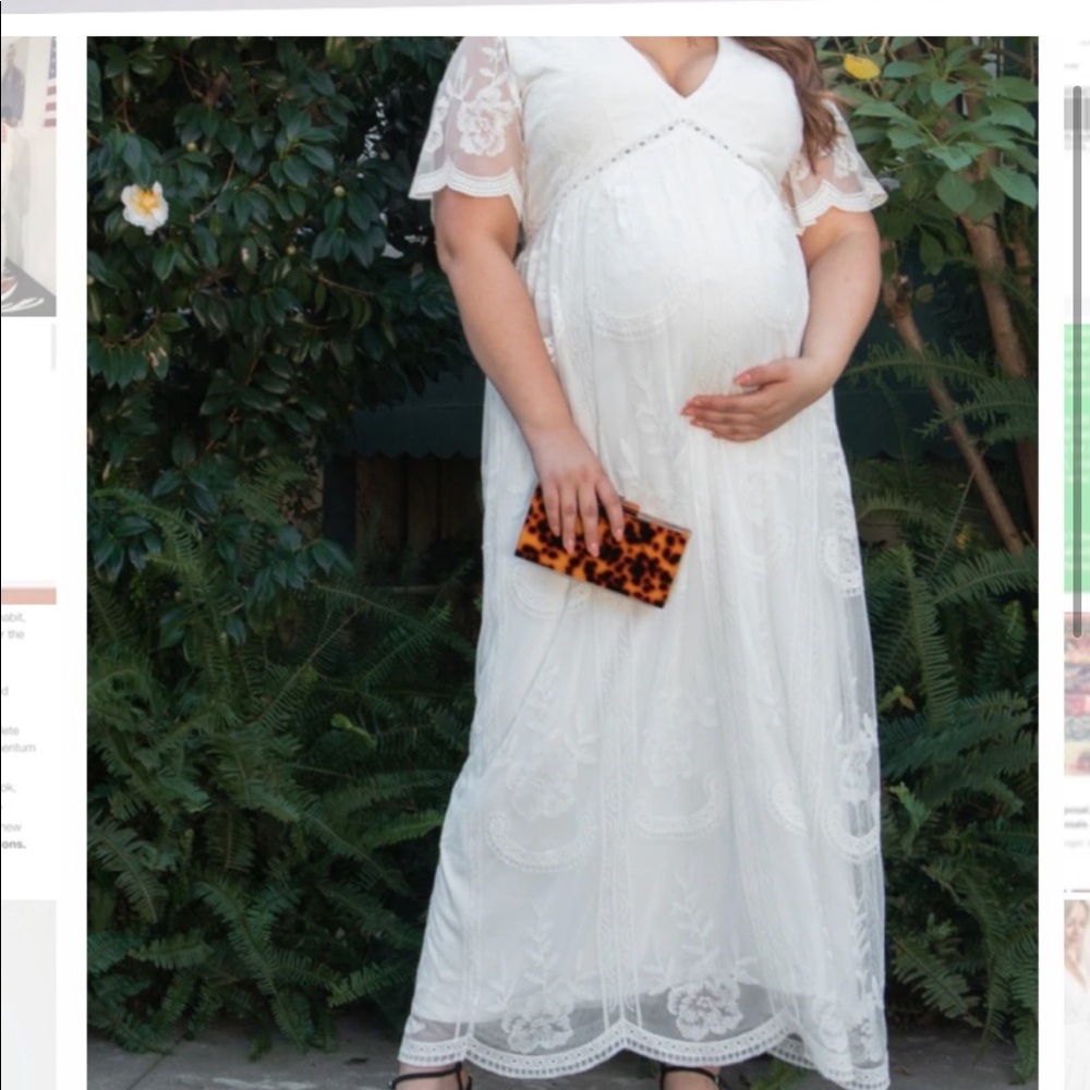 White lace overlay dress wedding or maternity - Picture 3 of 9